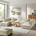 Restore 6 Piece Performance Fabric Upholstered U Shaped Sectional Sofa