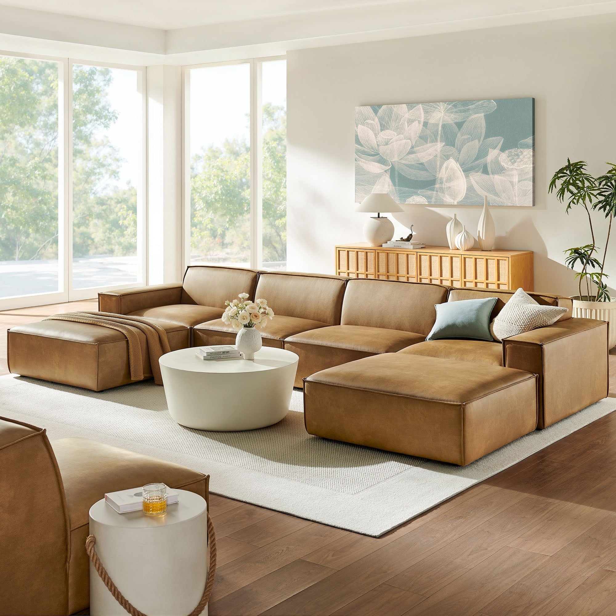 Restore 6 Piece Vegan Leather Modular Sectional Sofa
