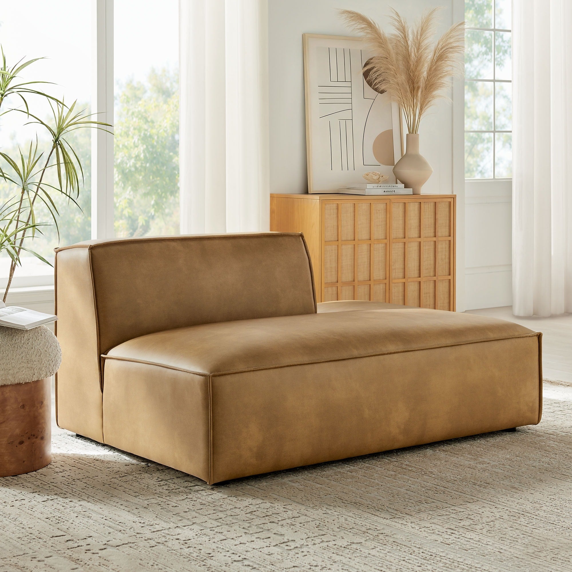 Restore Vegan Leather Right Facing Armless Modular Chaise