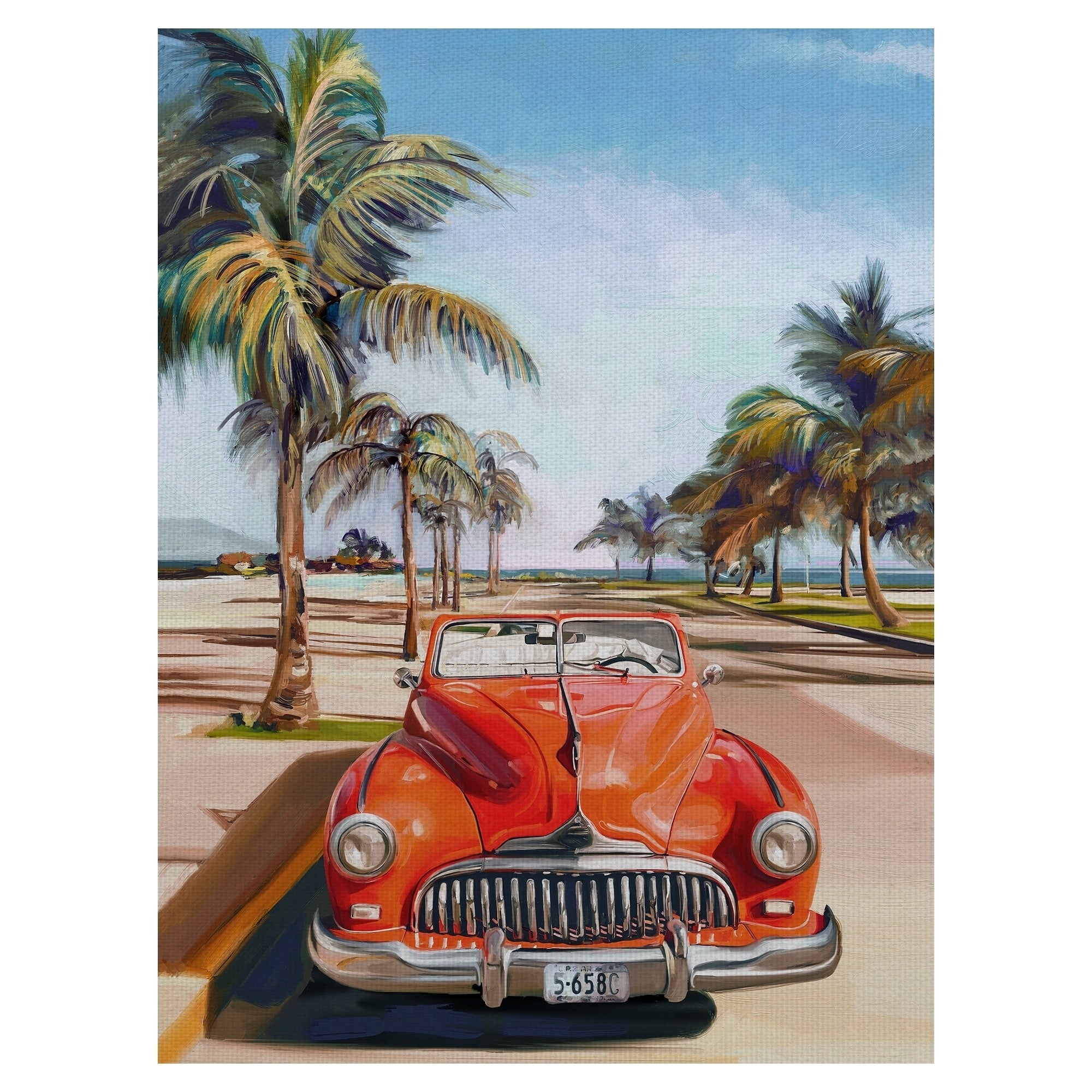 Retro Beach Day I By Studio Arts Wrapped Canvas Art Print