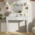 Retro Makeup Desk With Large Mirror 3 Drawer Dressing Table