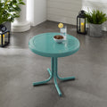 Retro Metal Side Table In Caribbean Blue