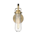 Retro Modern Aged Brass 1 Light Sconce
