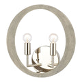 Retro Rings 12 High 2 Light Sconce Sandy Beechwood 12 Inch Tall