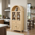 Retro Storage Cabinet Bookshelf Display Cabinet Sideboard With Shelves Freestanding Buffet Cabinet Credenza