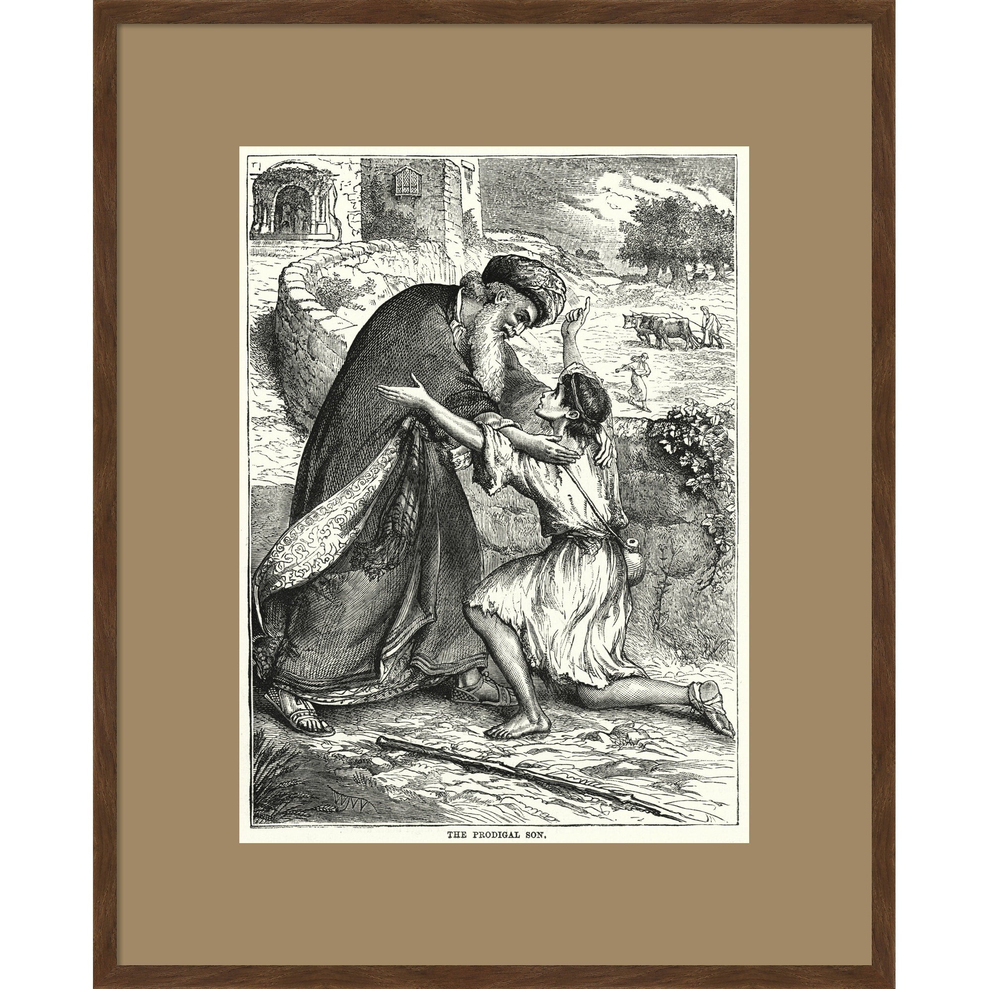 Return Of The Prodigal Son By English School Wood Framed Wall Art Print