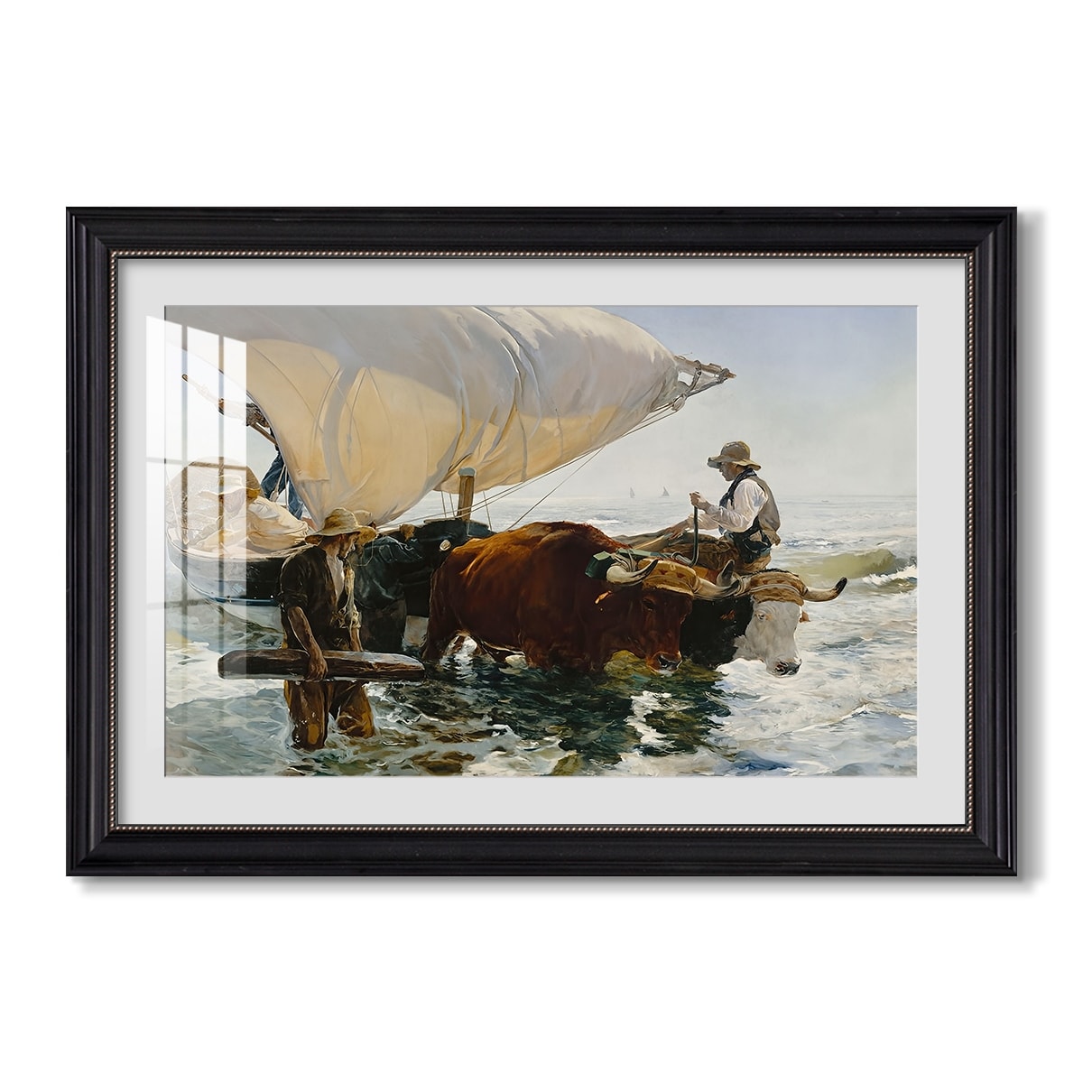 Return From Fishing 1894 Joaquin Sorolla Custom Framed Print