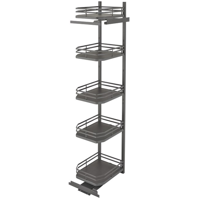 Rev A Shelf 5374 18Fl 5374 Series 15 By 75 Tall Two Tier Pull Out Pantry Cabinet Organizer With 5 Adjustable Shelves
