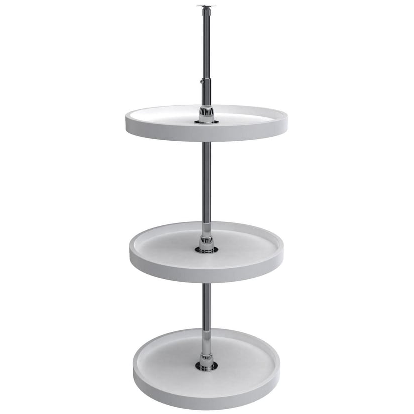 Rev A Shelf 6073 18 536 Ras Polymer 18 Diameter Full Circle Three Shelf Lazy Susan Set With 38 46 Extension Shaft