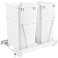 Rev A Shelf Rv 18Pb 2 S Rv Series Bottom Mount Double Bin Trash Can For 18 Base Cabinets 35 Quart Capacity White
