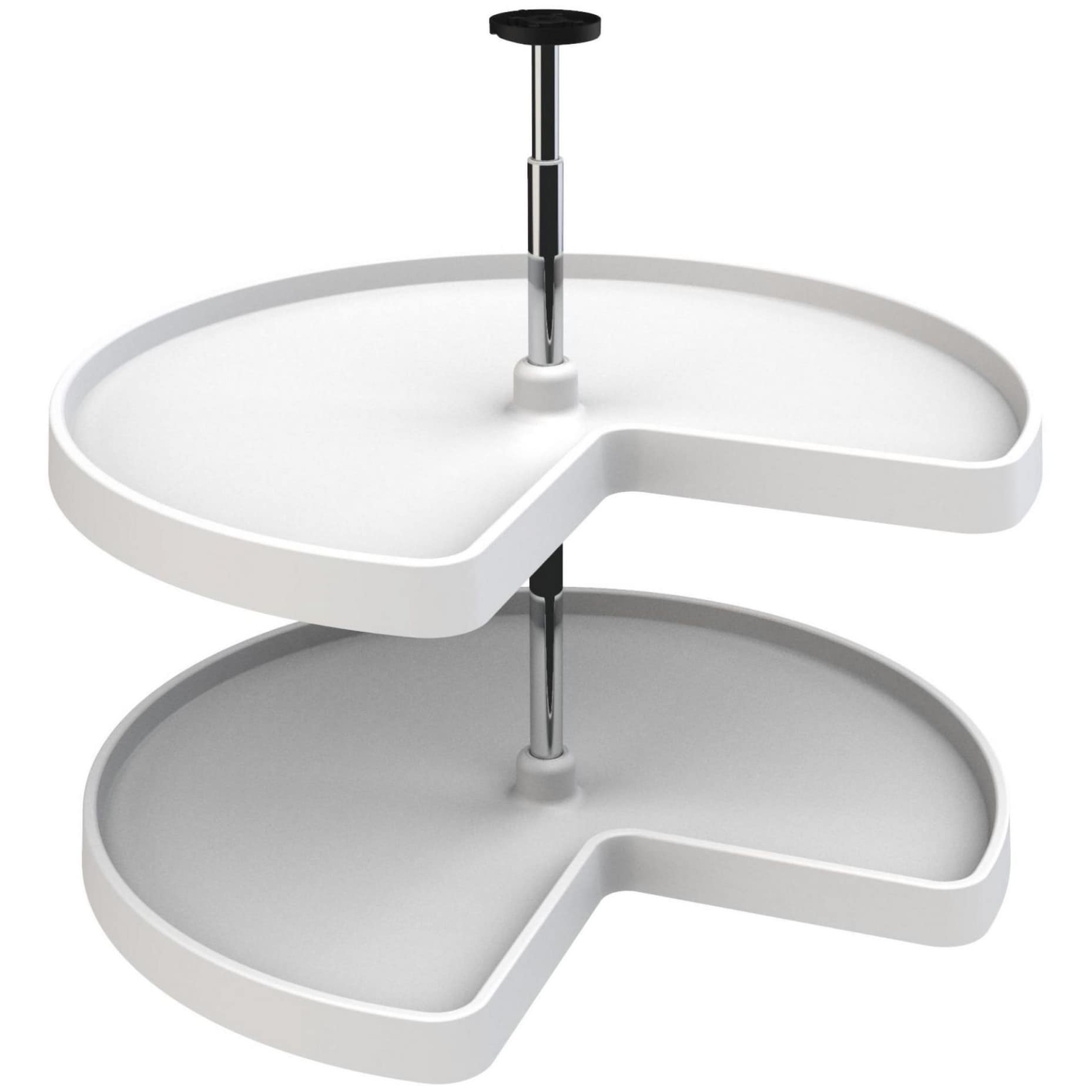 Rev A Shelf 3472 28 52 Value Line 28 Diameter Kidney Shaped Two Shelf Lazy Susan Set With 26 31 Extension Shaft