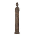Reva Standing Buddha Sculpture Distressed Brown Polyresin 24 Inch
