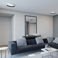 Afx Reveal 16 Inch White And Black Led Flush Mount White Acrylic Shade