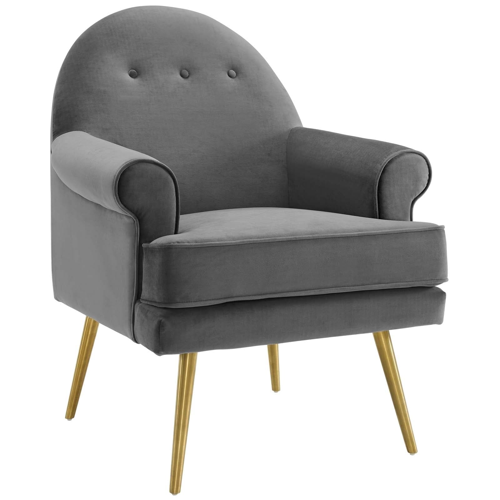 Modway Revive Velvet Tufted Button Accent Performance Armchair