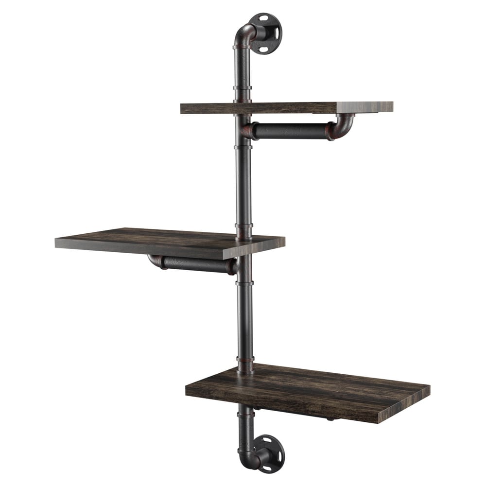 Carbon Loft Leyva 3 Tier Floating Wall Shelf