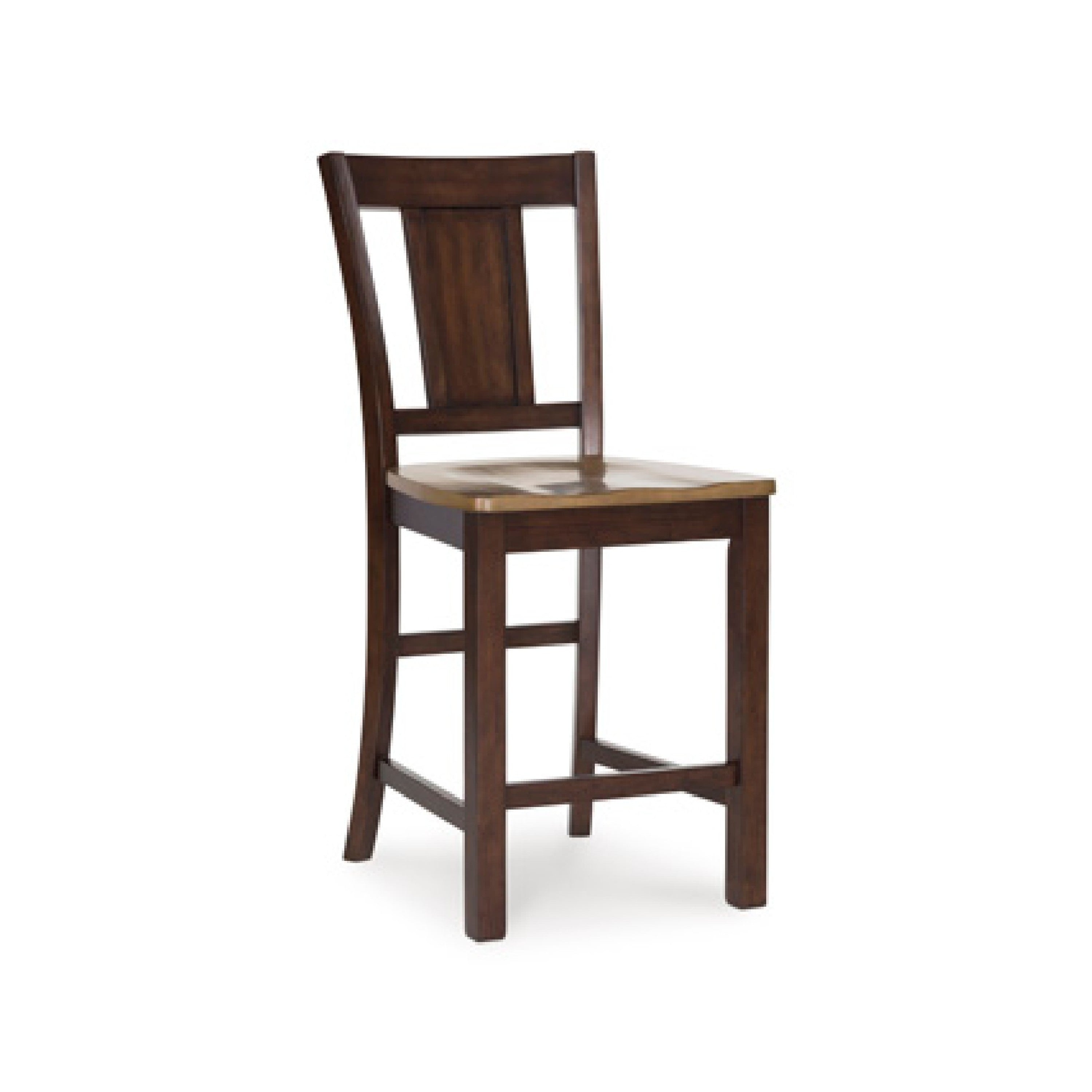 Rex Counter Height Chair Set Of 2 Light Brown Plank Seat Dark Brown