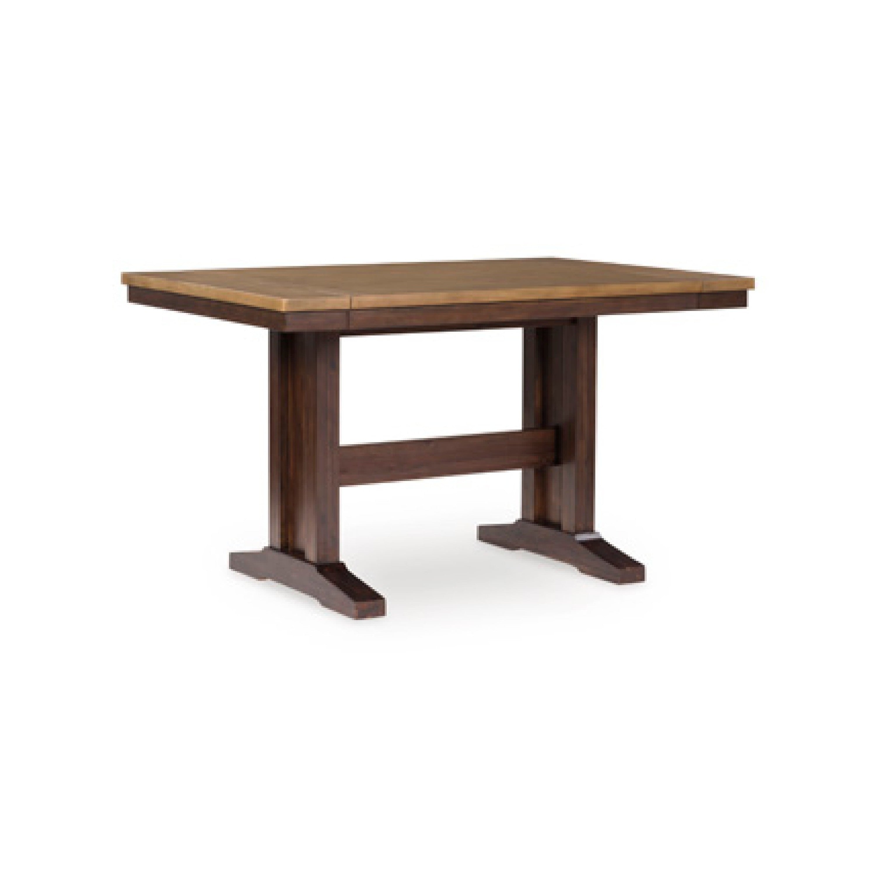 Rex Extendable Counter Table W 2 Leaves Light Brown Planks Dark Brown