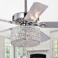 Rexen Chrome 52 Inch 5 Blade Lighted Ceiling Fan 52 Inches Diameter