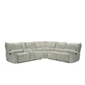 Rey 3Pc Manual Reclining Sectional Sofa With Console Latte Gray