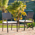 Rhode Island Outdoor Wicker Dining Chair Chair With Cushion Set Of 2 By Christopher Knight Home