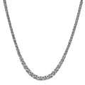 Fremada Rhodium Plated Italian Silver Graduated Byzantine Necklace 17 Inch