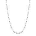 Fremada Rhodium Plated Italian Silver Paperclip Teadrop Lock Necklace 16 Inch