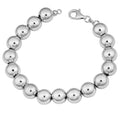 Fremada Rhodium Plated Silver 10Mm Ball Bracelet 7.5 Inches