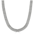 Fremada Rhodium Plated Silver 12Mm Fancy Link Adjustable Necklace 16 To 18 Inch