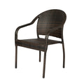 Rhodos Caf Stacking Chair In Mocha All Weather Wicker 4Pk