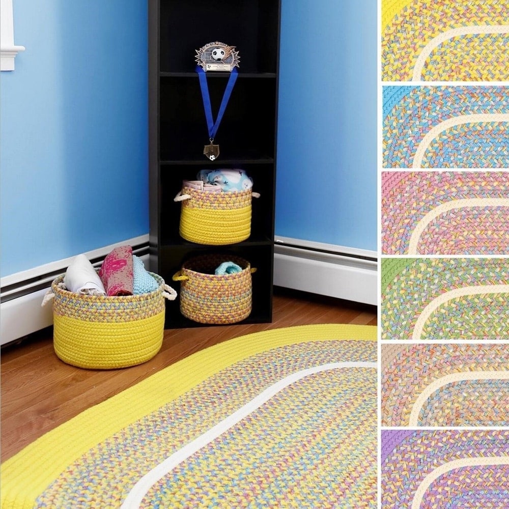 Kids Place Indoor Outdoor Reversible Round Braided Rug By Rhody Rug 4 Ft Round 4