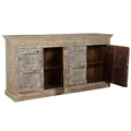 Rhu Home Reclaimed Wood Sideboard With 4 Doors 89