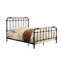 Riana Contemporary Metal Full Size Bed Black Finish