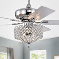 Riane Chrome 52 Inch 5 Blade Drum Shade Lighted Ceiling Fan