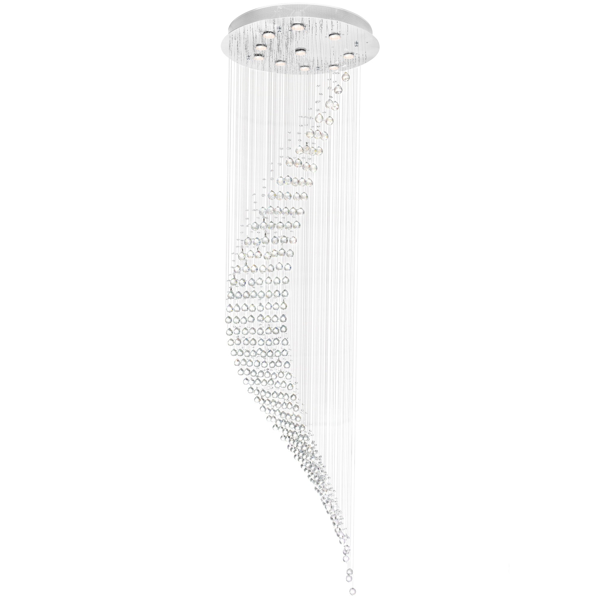 10 Light Flush Mount With Chrome Finish