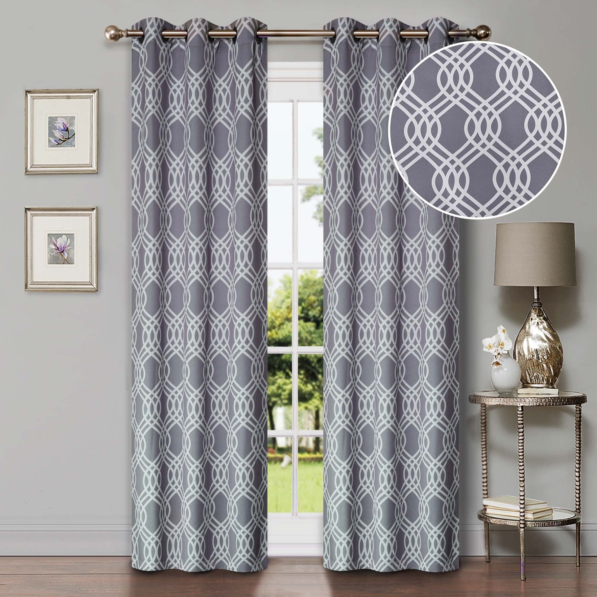 Superior Ribbon Blackout Grommet Curtain Panel Pair