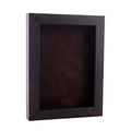 Rich Dark Brown Wood Shadow Box Frame With Acrylic Front Brown Suede Backing 30 Sizes