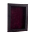 Rich Dark Brown Wood Shadow Box Frame With Acrylic Front Dark Red Suede Backing 30 Sizes
