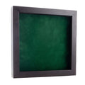 Rich Dark Brown Wood Shadow Box Frame With Acrylic Front Forest Green Suede Backing 30 Sizes