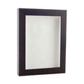 Rich Dark Brown Wood Shadow Box Frame With Acrylic Front White Suede Backing 30 Sizes