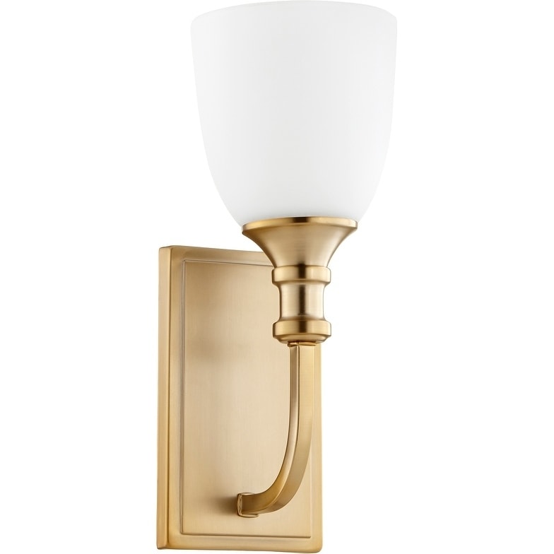 Richmond Aged Brass And Satin Opal 1 Light Wall Light