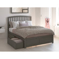Richmond Queen Platform Bed With Flat Panel Foot Board And 2 Urban Bed Drawers In Grey