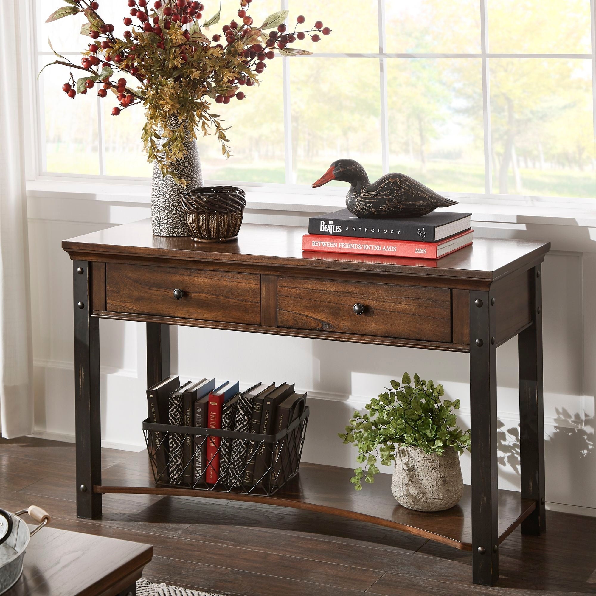 Richter Dark Cherry Finish End Table By Inspire Q Classic