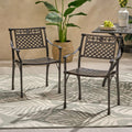 Ridgecrest Traditional Outdoor Aluminum Dining Chair Set Of 2 By Christopher Knight Home 24.25 W X 21.75 D X 31.50 H