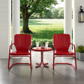 Havenside Home Dublin Bay Red 3 Piece Metal Conversation Set