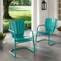 Havenside Home Dublin Bay Turquoise Metal Chairs Set Of 2