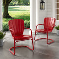 Havenside Home Dublin Bay Red Metal Chairs Set Of 2