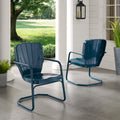 Havenside Home Dublin Bay Blue Metal Chairs Set Of 2