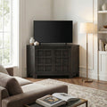 Ridgeway Corner Wood Tv Stand Fits Tvs Up To 55 Inches With Cabinet Storage