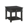 Riel Side End Table W Usb Port 27 Inch Top 1 Drawer Charcoal Black