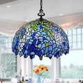 Rikkie 2 Light Wisteria Design Tiffany Style Pendant Lamp